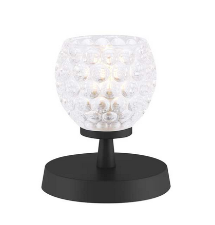 Kandinsky Touch Table Lamp Matt Black Dimpled Open Glass KANTLBLC/GALG06