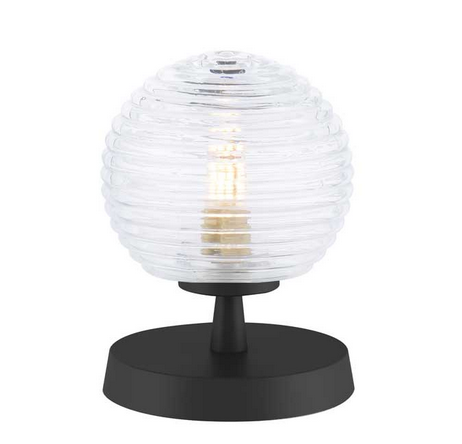 Kandinsky Touch Table Lamp Matt Black Ribbed Glass KANTLBLC/GALG08