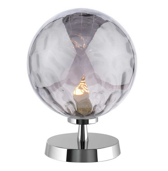 Kandinsky Touch Table Lamp Polished Chrome Smoked Dimple Glass KANTLPC/GALG010