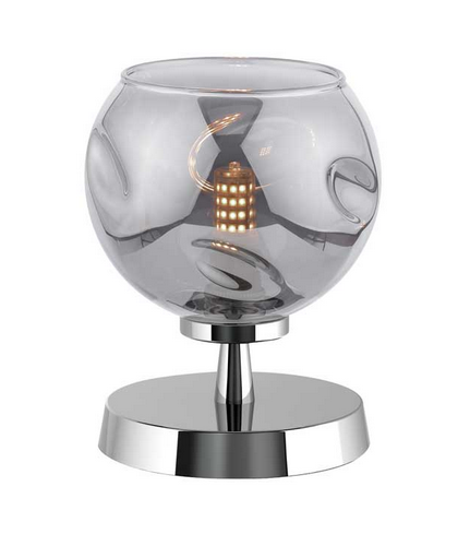 Kandinsky Touch Table Lamp Polished Chrome Smoked Organic Glass KANTLPC/GALG015