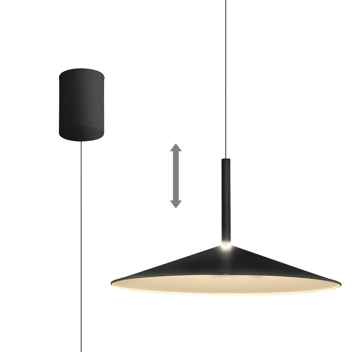Calice M7891 48CM Rise And Fall Pendant Black