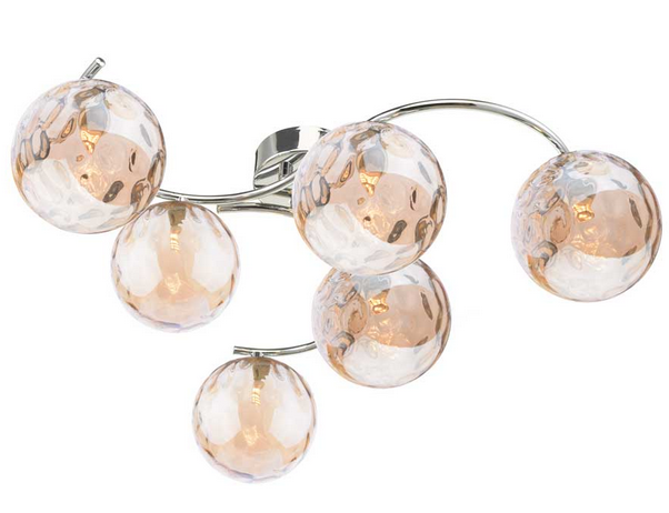 Matisse 6 Light Semi Flush Polished Chrome Champagne Dimple Glass MAT6PC/GALG010