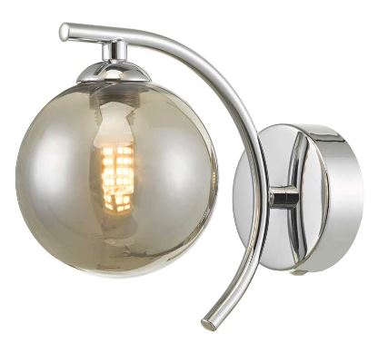 Matisse Wall Light Polished Chrome Smoked Glass MATWPC/GALG01