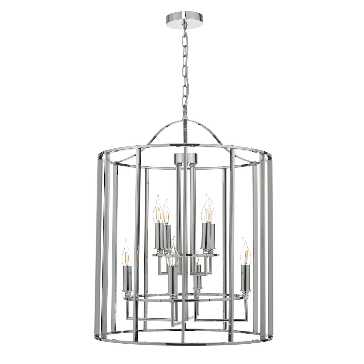 DAR MYK0850 Myka 8 Light Pendant Polished Chrome