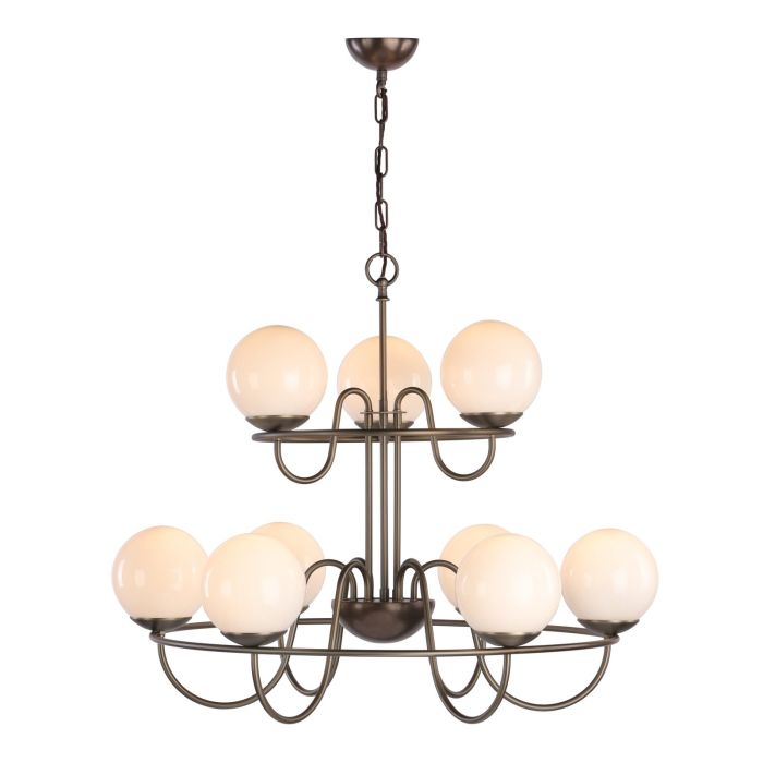 David Hunt NEB1375 Nebula 9 Light Pendant In Antique Brass