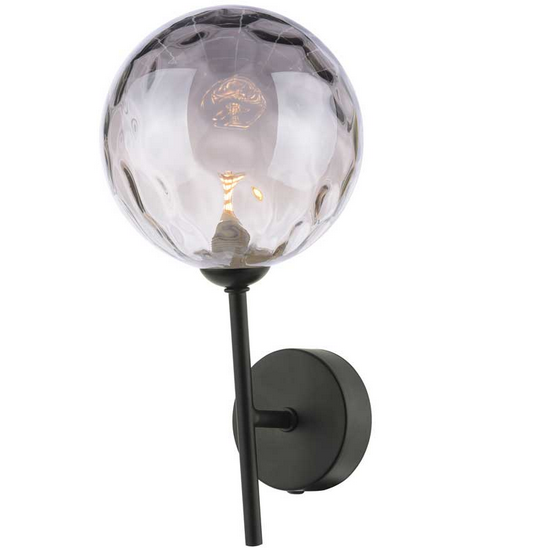 Picasso Wall Light Matt Black Smoked Dimpled Glass PICWBLC/GALG010