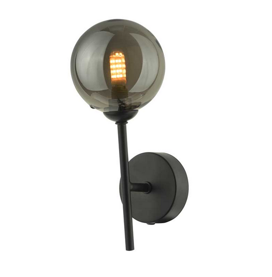 Picasso Wall Light Matt Black Smoked Glass PICWBLC/GALG01