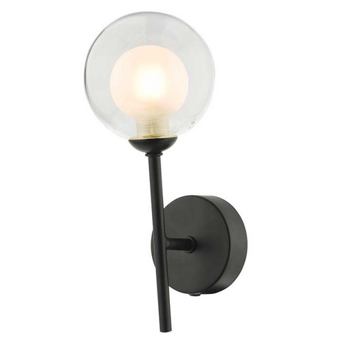 Picasso Wall Light Matt Black Clear and Opal Glass PICWBLC/GALG04