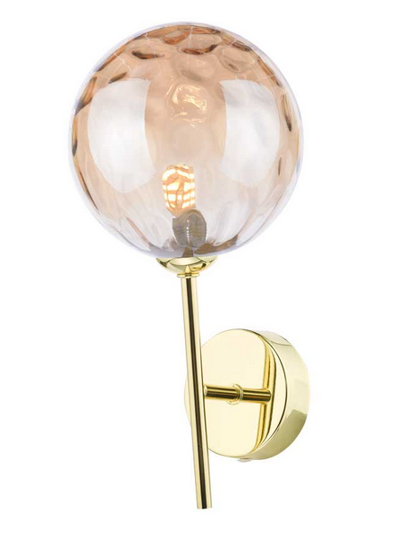 Picasso Wall Light Polished Gold Champagne Dimple Glass PICWGD/GALG011