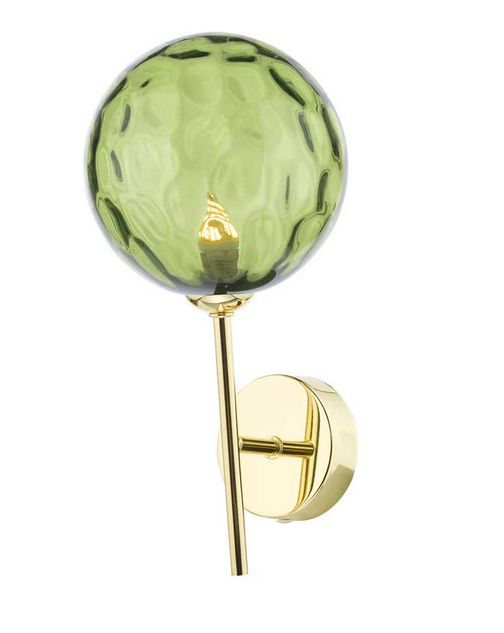 Picasso Wall Light Polished Gold Green Dimple Glass PICWGD/GALG014
