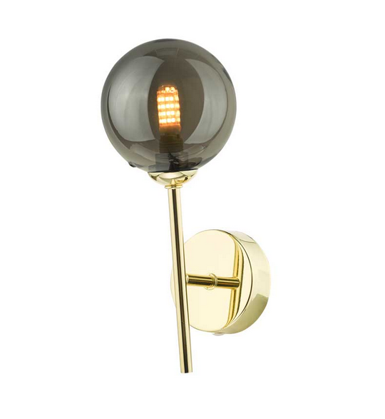 Picasso Wall Light Polished Gold Smoked Glass PICWGD/GALG01