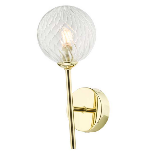 Picasso Wall Light Polished Gold Twisted Glass PICWGD/GALG03