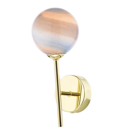 Picasso Wall Light Polished Gold Large Planet Style Glass PICWGD/GALG07L