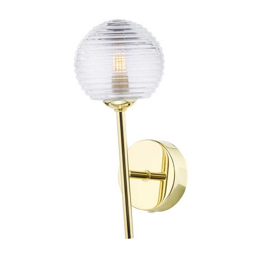 Picasso Wall Light Polished Gold Ribbed Glass PICWGD/GALG08