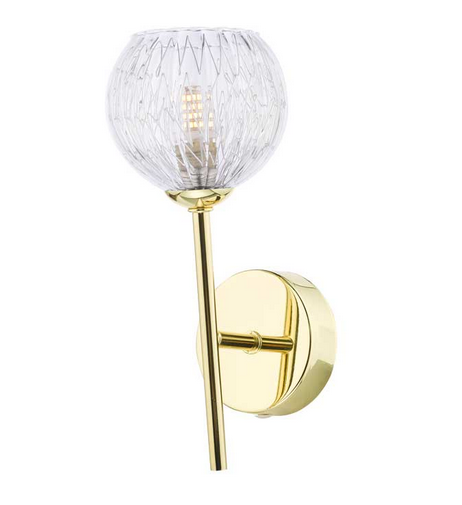 Picasso Wall Light Polished Gold Clear Glass with Inner Wire PICWGD/GALG09