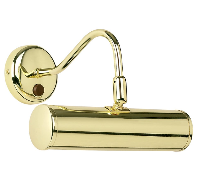 Endon PL200-E14-SWBP Turner Swan Neck Picture Light Brass Plate