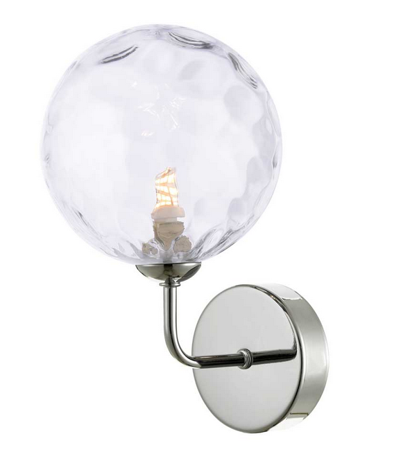 Rubens Wall Light Polished Chrome Clear Dimple Glass RUBWPC/GALG012