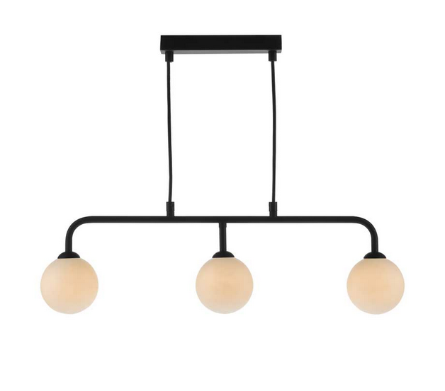 Rubens 3 Light Bar Pendant Matt Black Opal Glass RUBBPBLC/GALG02