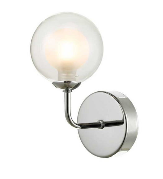 Rubens Wall Light Polished Chrome Clear and Opal Glass RUBWPC/GALG04