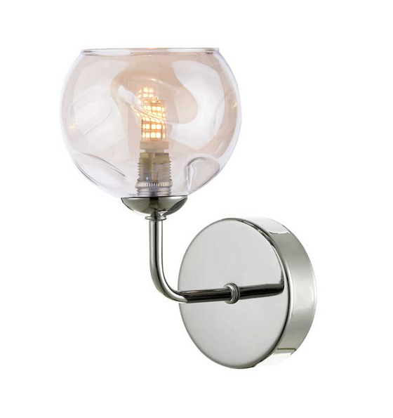 Rubens Wall Light Polished Chrome Champagne Organic Glass RUBWPC/GALG016