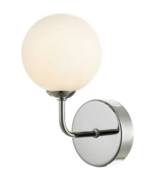 Rubens Wall Light Polished Chrome Opal Glass RUBWPC/GALG02