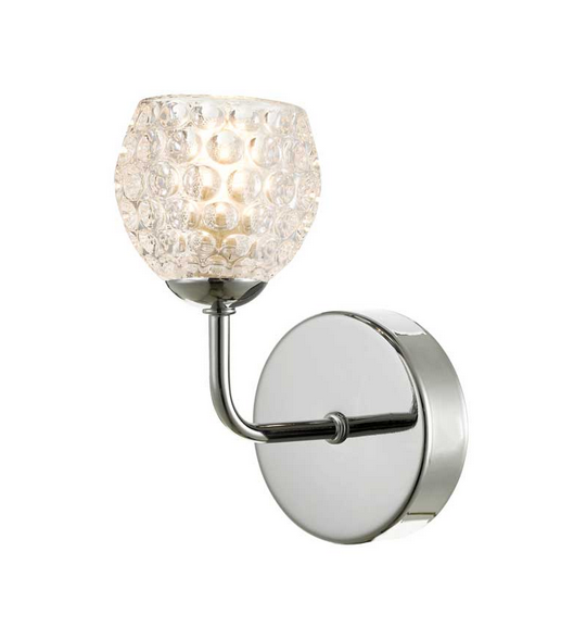 Rubens Wall Light Polished Chrome Dimpled Open Glass RUBWPC/GALG06