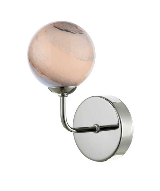 Rubens Wall Light Polished Chrome Large Planet Style Glass RUBWPC/GALG07L