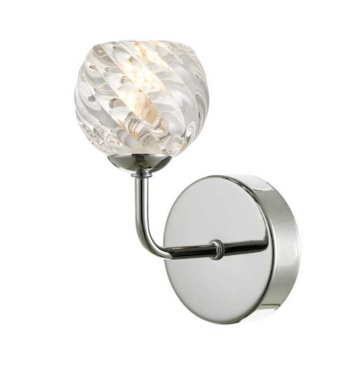 Rubens Wall Light Polished Chrome Twisted Open Glass RUBWPC/GALG05