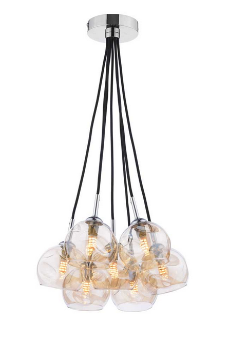 Turner 7 Light Semi Flush Polished Chrome Champagne Organic Glass TUR7PC/GALG016