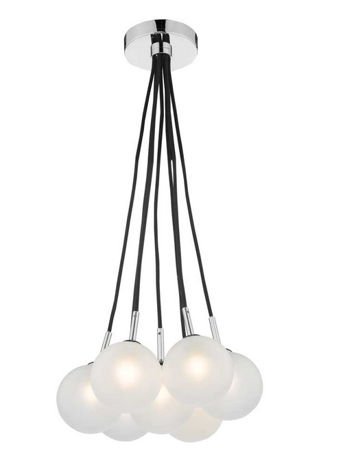 Turner 7 Light Semi Flush Polished Chrome Opal Glass TUR7PC/GALG02