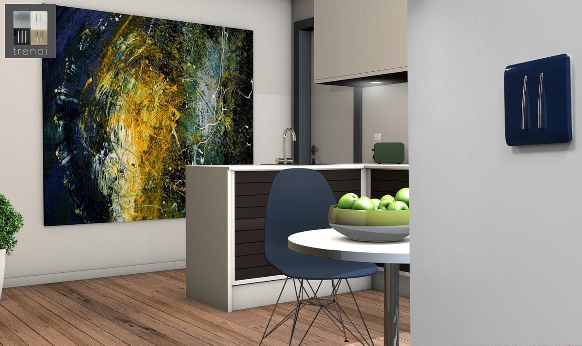 Trendiswitch Artistic Modern 2 Gang Rocker Light Switch (1x 1 or 2 way and 1x Intermediate)