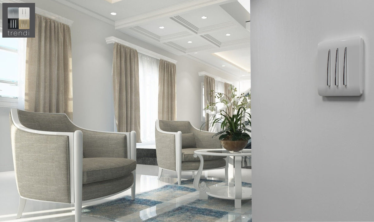 Trendiswitch Artistic Modern 3 Gang 1 or 2 way 10A Rocker Light Switch