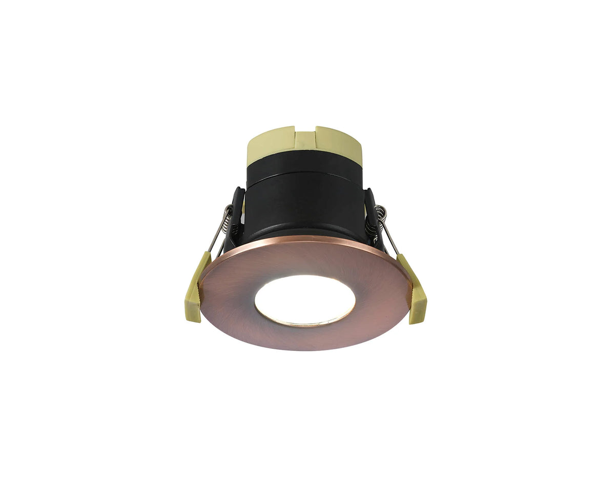 Caron EMCA/9378-HSA Dimmable CCT LED Fire Rated Downlight, Antique Copper Fascia