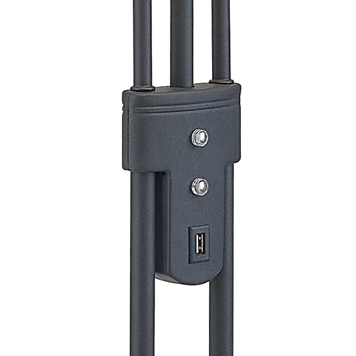 Hanks EMBS6280D-HSA Satin Black LED 2 Light Floor Lamp With USB