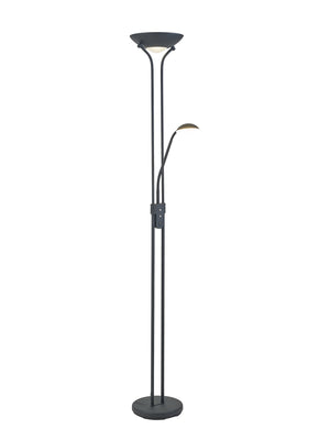 Hanks EMBS6280D-HSA Satin Black LED 2 Light Floor Lamp With USB