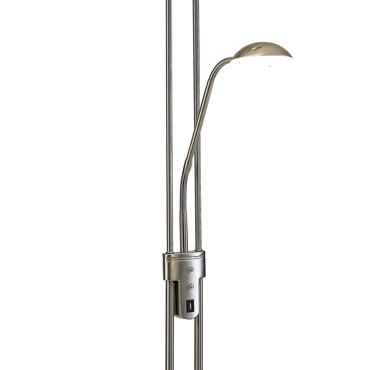 Hanks EMNS6280D-HSA Satin Nickel LED 2 Light Floor Lamp With USB