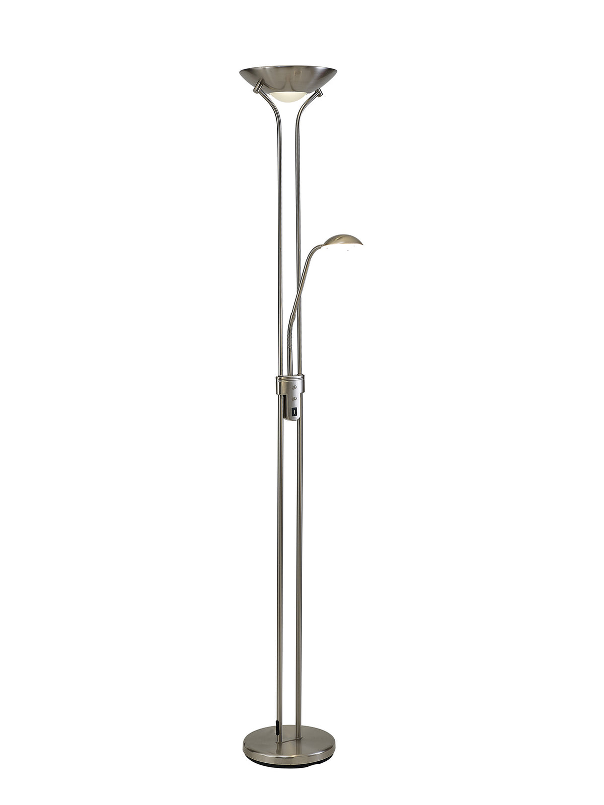 Hanks EMNS6280D-HSA Satin Nickel LED 2 Light Floor Lamp With USB
