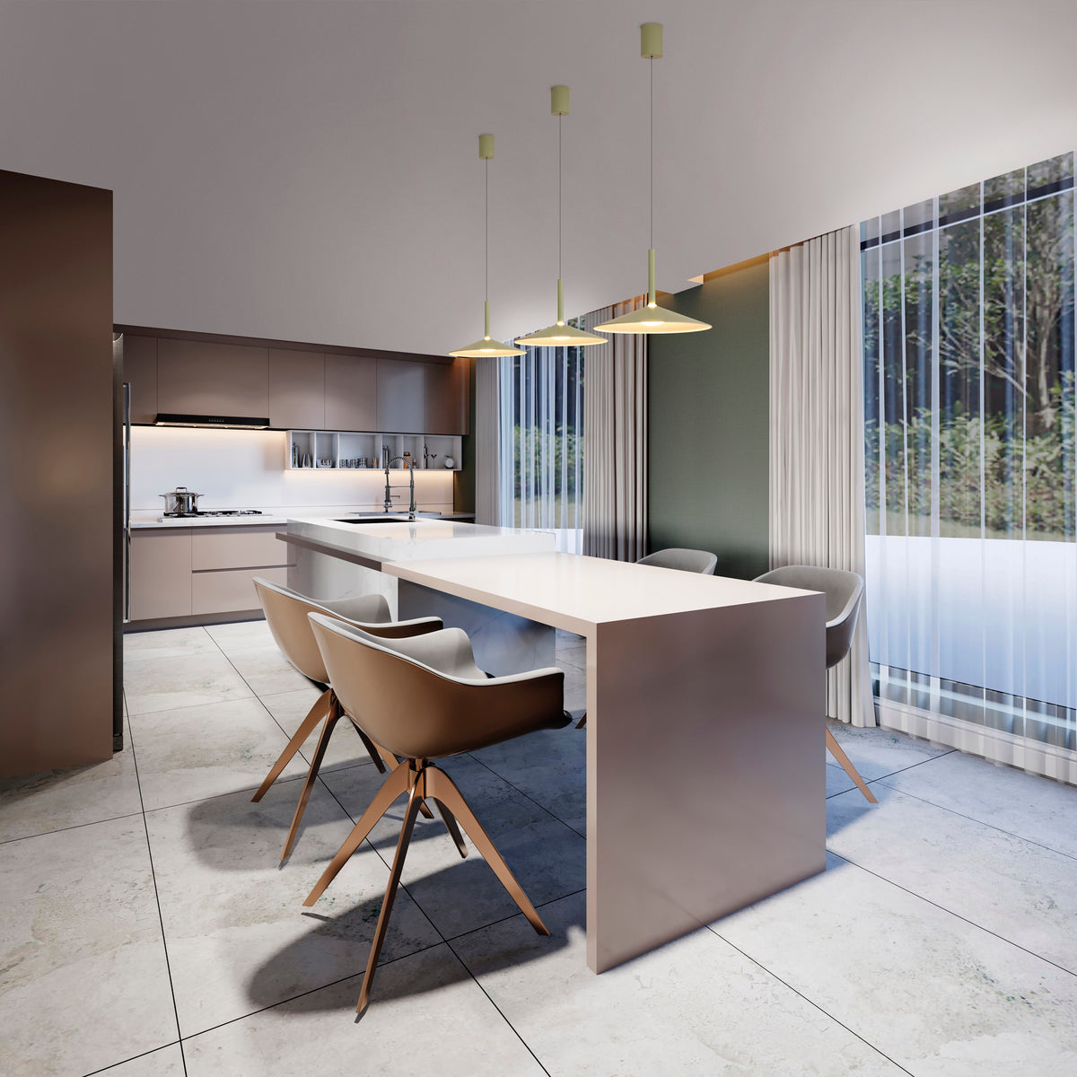 Calice M7890 48CM Rise And Fall Pendant White