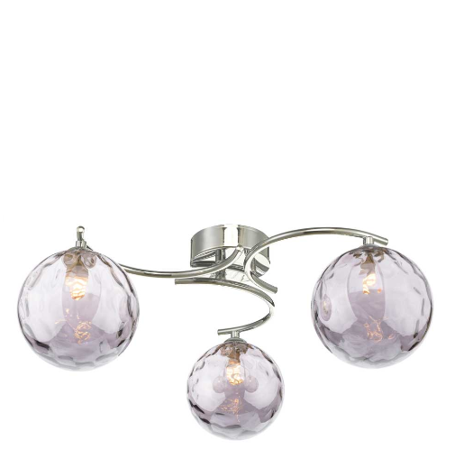 Matisse 3 Light Semi Flush Polished Chrome Smoked Dimple Glass MAT3PC/GALG010