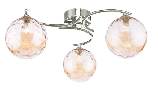 Matisse 3 Light Semi Flush Polished Chrome Champagne Dimple Glass MAT3PC/GALG011