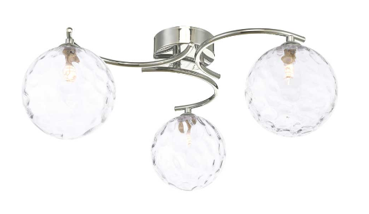 Matisse 3 Light Semi Flush Polished Chrome Clear Dimple Glass MAT3PC/GALG012