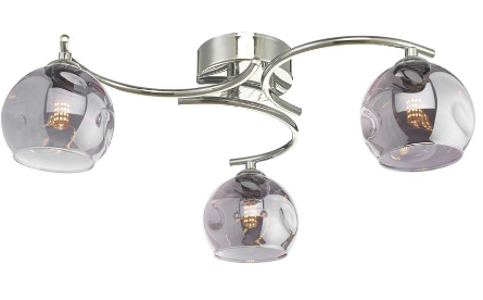 Matisse 3 Light Semi Flush Polished Chrome Smoked Organic Glass MAT3PC/GALG015
