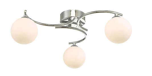 Matisse 3 Light Semi Flush Polished Chrome Opal Glass MAT3PC/GALG02