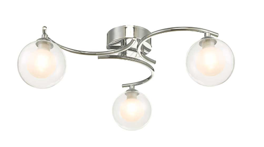 Matisse 3 Light Semi Flush Polished Chrome Clear and Opal Glass MAT3PC/GALG04