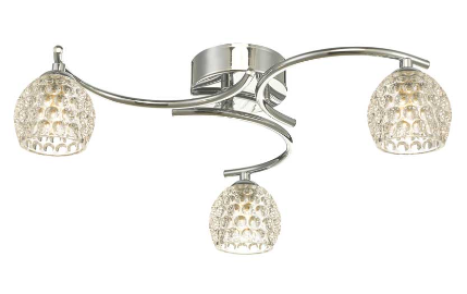 Matisse 3 Light Semi Flush Polished Chrome Dimpled Open Glass MAT3PC/GALG06