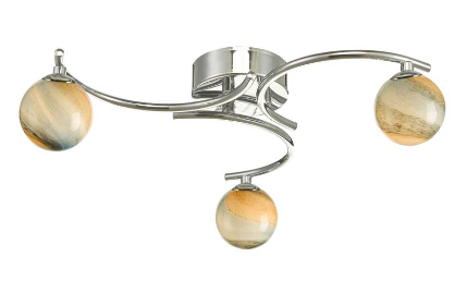 Matisse 3 Light Semi Flush Polished Chrome Small Marble Glass MAT3PC/GALG07