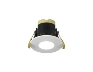 Caron EMHW/9378-HSA Dimmable CCT LED Fire Rated Downlight, Matt White Fascia