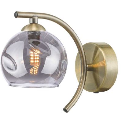 Matisse Wall Light Antique Brass Smoked Organic Glass MATWAB/GALG015