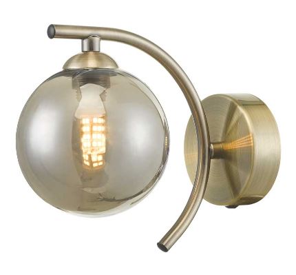 Matisse Wall Light Antique Brass Smoked Glass MATWAB/GALG01