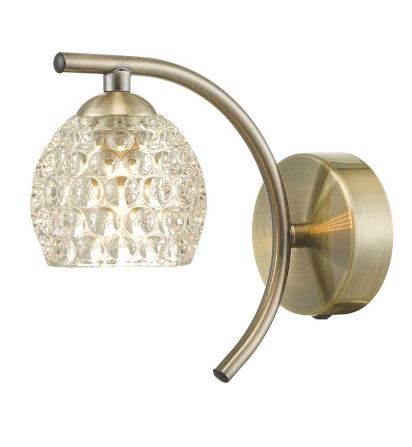 Matisse Wall Light Antique Brass Small Dimpled Glass MATWAB/GALG06